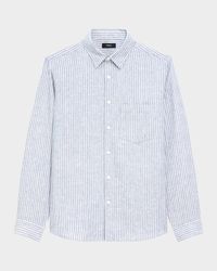 Men's Irving Summer Stripe Pocket Casual Button-Down Shirt