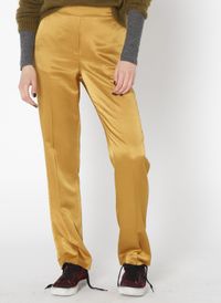 Momoni - Pantalon droit fluide satiné - Taille 44 - Gris