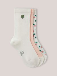 Cyrillus - Chaussettes côtelées puglia par lot de 3 - Taille 35/38 - Blanc