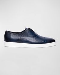 Men's Money Laceless Leather Slip-On Sneakers