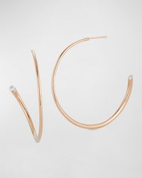 Thoby Rose Gold Tubular Large Swoosh Hoop Earrings