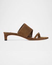 Suzie Suede Kitten-Heel Sandals