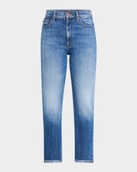 The High-Waist Rider Ankle Step Fray Jeans