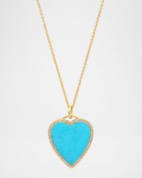 18k Inlay Heart Necklace with Diamonds