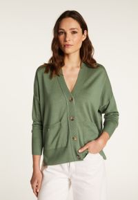 Maison Montagut - Cardigan en laine mérinos - Taille XL - Kaki