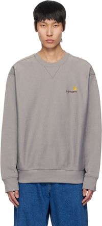 Carhartt Work In Progress Gray American Script Sweatshirt