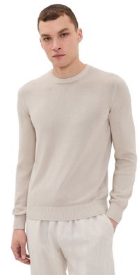 Fedeli Cotton Crew Neck Sweater Natural 46