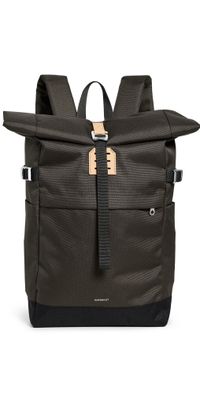 Sandqvist Icon Medium Rolltop Backpack Brown With Naural Leather One Size