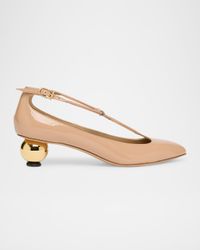 Tania Patent T-Strap Pumps