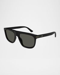 Men's GG1726SM Acetate Rectangle Sunglasses