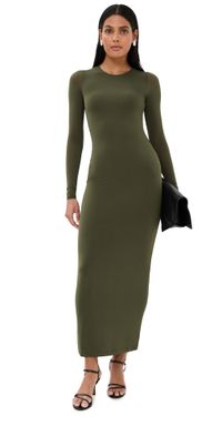 WARDROBE. NYC Sheer Long Sleeve Dress Military XXS
