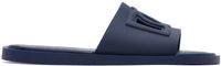 Dolce&Gabbana Navy Rubber Beachwear Pool Slides