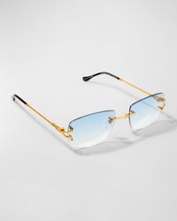 Men's VF Bal Harbour Rectangle Rimless Sunglasses