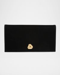 Eloise Velvety Crystal Knot Flap Clutch Bag