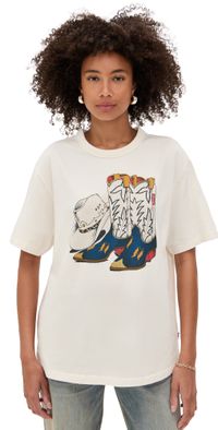 Levi's Graphic Tabor Tee Cowboy Boot and Hat Egret L