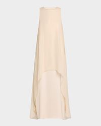 Sleeveless Chain-Trim Layered Maxi Dress