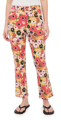 MOTHER Mid Rise Smokin Double Flood Jeans Flowers Al Fresco 25