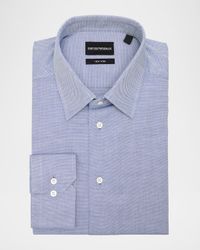 Men's Cotton Micro-Texture Point Collar Dress Shirt