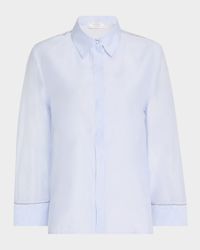 Sheer Chain-Trim Shirt