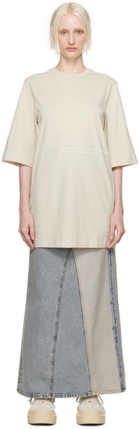 MM6 Maison Margiela Robe courte beige à texte imprimé