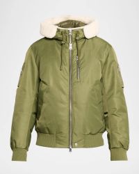 Men's August Bomber Jacket with Shearling-Trimmed Hood