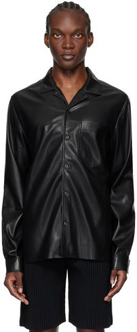 Nanushka Chemise Duco noire en cuir synthétique