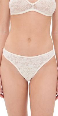Eberjey Soft Stretch Recycled Lace Thong Ivory XS