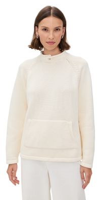 Still Here Snap Collar Sweater in Stone Stone S