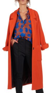 Attic And Barn - Manteau long en laine mélangée - Taille 42 - Orange