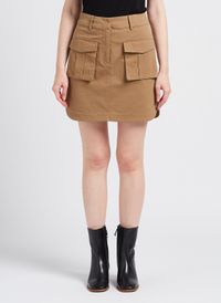 Vila - Jupe courte cargo en coton mélangé - Taille 40 - Marron