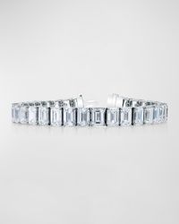 Platinum North-South Prong-Set Diamond Tennis Bracelet, 11.80tcw, 7"L