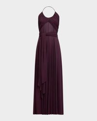 Draped Halter Backless Gown