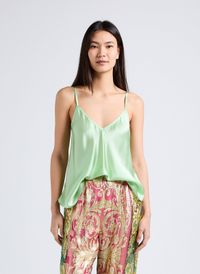 Mes Demoiselles - Débardeur à bretelles en soie - Taille 42 - Vert