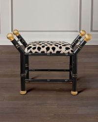 Boca Black Ocelot-Print Bench, Black