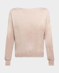 Bateau-Neck Shimmer Ombre Sweater