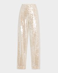Sequined Wide-Leg Trousers