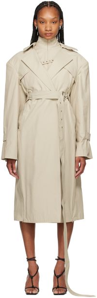 SRVC Beige Oren Trench Coat & Tank Top Set