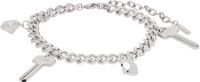 We11done Silver Key Charm Chain Bracelet