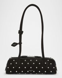 Le Teckel Small Shoulder Bag in Studded Suede
