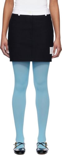 Thom Browne Navy Tech Twill Miniskirt
