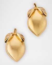 18K Yellow Gold Lemon Stud Earrings with GH-SI Diamonds