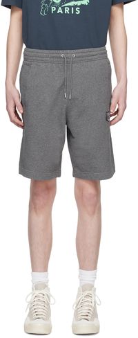 Maison Kitsuné Short gris à logo de renard