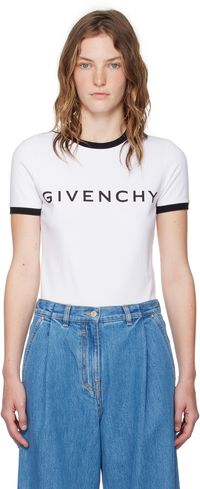 Givenchy White 'Givenchy' Archetype T-Shirt