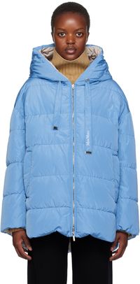 Max Mara Blue The Cube Taffy Reversible Down Jacket