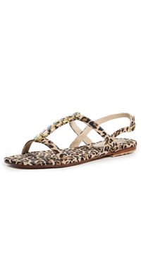 Mystique Leopard Embellished Sandals Leopard/Champagne 7