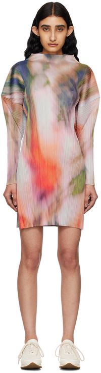 PLEATS PLEASE ISSEY MIYAKE Multicolor Turnip & Spinach Minidress