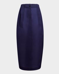 Lucian Long Pleated Silk Skirt