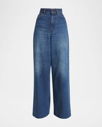 Wide Leg Denim Trousers