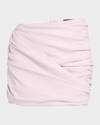 Astrid Ruched Faux-Leather Mini Skirt