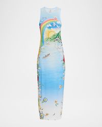 Aloha Printed Midi Tank Dress